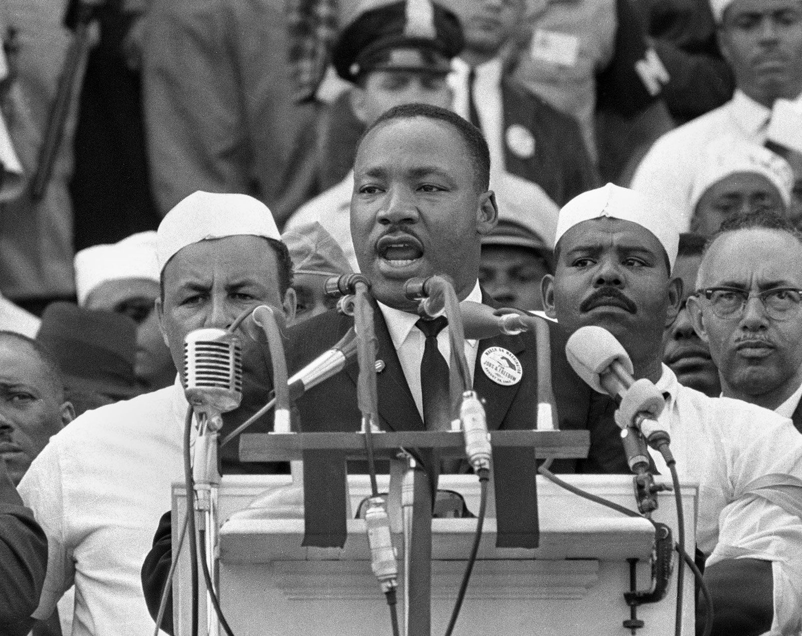 Martin Luther King, Jr., delivering his “I Have a Dream” speech during the March on Washington, August 28, 1963.